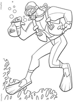 coloriage un nageur capture nemo